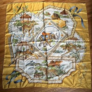 Salvatore Ferragamo Elephant Jungle Silk Scarf